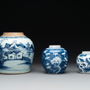 Nine Chinese blue and white wares, Kangxi and later — photo 2
