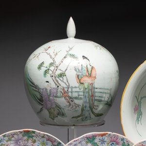 Nine Chinese famille rose and qianjiang cai wares, 19/20th C. — 照片 3