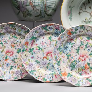Nine Chinese famille rose and qianjiang cai wares, 19/20th C. — 照片 4