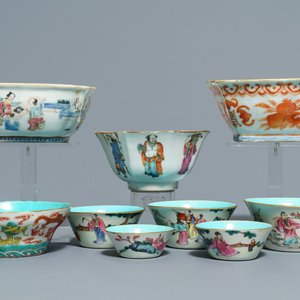 Nine Chinese famille rose bowls, 19th C. — photo 1