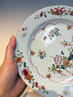 Nine Chinese famille rose plates with floral design, Qianlong — photo 14