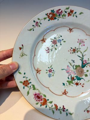 Nine Chinese famille rose plates with floral design, Qianlong — photo 25