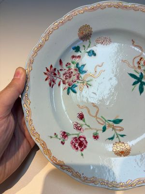 Nine Chinese famille rose plates with floral design, Qianlong — photo 29
