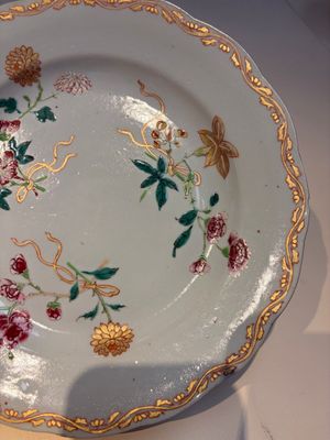 Nine Chinese famille rose plates with floral design, Qianlong — photo 30