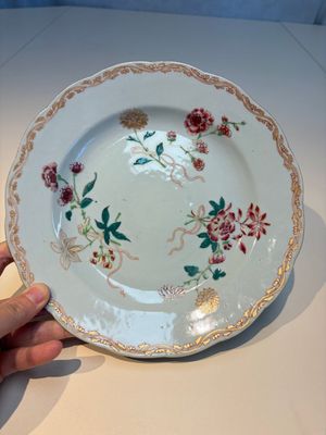Nine Chinese famille rose plates with floral design, Qianlong — photo 32