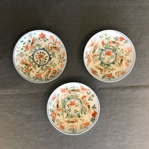 Nine Chinese famille verte cups and saucers with birds among blossoms, Kangxi — 照片 13
