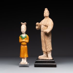 Nine Chinese terracotta and wooden figures, Northern Qi and later — 照片 11