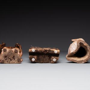 Nine Chinese terracotta and wooden figures, Northern Qi and later — 照片 9