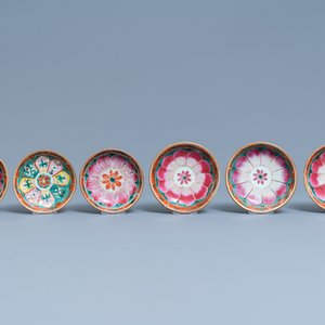 Nine Chinese Thai market famille rose wares, 19th C. — 照片 2