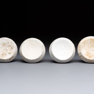 Nine Chinese white-glazed boxes and covers with incised floral design from the Jepara shipwreck, Dehua or Anxi kiln, Song — 照片 3