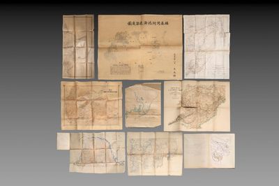 Nine maps of gold mines in Northern-China (Manchukuo), Korea and Russia, dated 1901, 1922-24