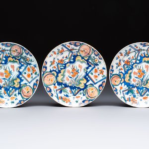 Nine polychrome Dutch Delft 'Lightning' plates, 17/18th C. — photo 2