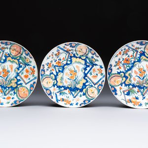 Nine polychrome Dutch Delft 'Lightning' plates, 17/18th C. — photo 6