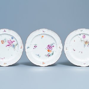 Nine polychrome Höchst porcelain plates with flowers, Germany, 18th C. — 照片 4