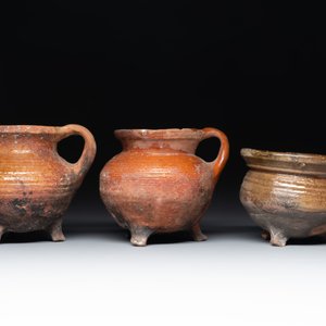 Nine pottery cooking vessels with partial glazing, Low Countries, 14/17th C. — 照片 14