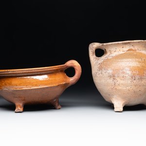 Nine pottery cooking vessels with partial glazing, Low Countries, 14/17th C. — 照片 8