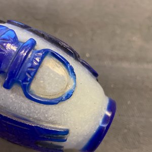 Nine various Chinese blue overlay and transparent glass snuff bottles, 19/20th C. — photo 23