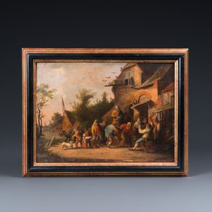 Omgeving van Adriaen van Ostade (1610-1685): 'Een kermis', olie op paneel — foto 2