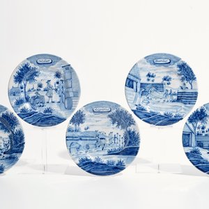 Onze assiettes des series des mois en faïence de Delft bleu et blanc, 19ème — photo 3