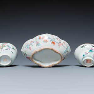 Onze bols en porcelaine de Chine famille rose, 19/20ème — photo 13