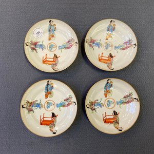 Onze soucoupes et six tasses en porcelaine de Chine famille rose à décor 'Wu Shuang Pu', la plupart marque et époque de Daoguang — photo 20