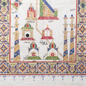 Ottoman school: 'Views on Al-Masjid al-Haram and Al-Masjid an-Nabawi, ink, gouache and gilding on paper, 19/20th C. — photo 7