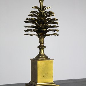 Paar lampen in brons met decor van sparren, Maison Charles, Parijs, ca. 1950 — foto 4