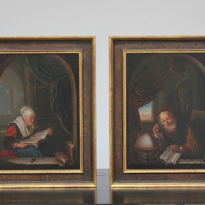 Paar portretten, Hollandse School, 17e eeuw, olie op doek — foto 1