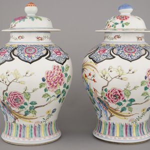 Paar vazen in Chinees porselein met bloemendecor, famille rose, 19e eeuw — foto 16