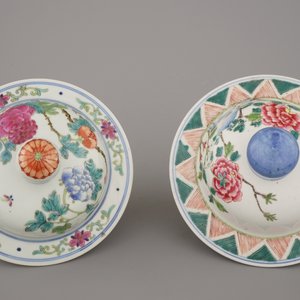Paar vazen in Chinees porselein met bloemendecor, famille rose, 19e eeuw — foto 3