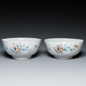Paire de bols à punch en faïence polychrome dans le style de Delft, Angleterre, probablement Bristol, vers 1740 — photo 1