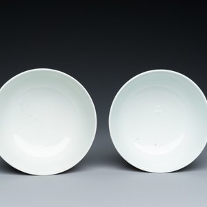 Paire de bols en porcelaine de Chine en bleu, blanc et rouge de fer, marque et époque de Xuantong — photo 6