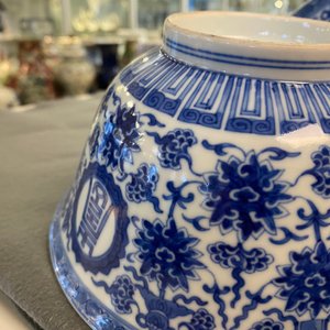 Paire de bols 'wan shou wu jiang 萬壽無疆' en porcelaine de Chine en bleu et blanc, marque et époque de Qianlong — photo 14