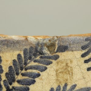 Paire de grands carreaux espagnols, bleu et blanc, décor oiseaux, 17e-18e — photo 13
