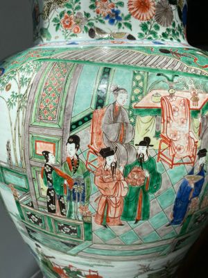 Paire de grands vases couverts en porcelaine de Chine famille verte, Kangxi — photo 17