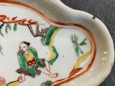 Paire de mukozukes de forme quadrilobée en porcelaine de Chine wucai de type ko-sometsuke pour le marché japonais, Tianqi — photo 8