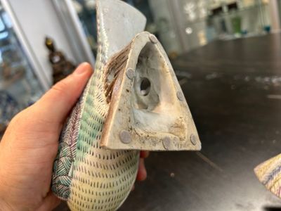 Paire de pigeons en biscuit émaillé vert, Chine, 19/20ème — photo 20