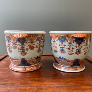 Paire de rafraichissoirs en porcelaine de Chine de style Imari, Qianlong — photo 9
