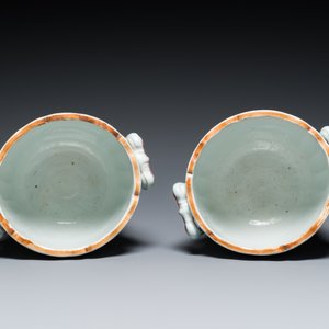Paire de rafraichissoirs en porcelaine de Chine famille rose, Qianlong — photo 6
