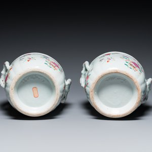 Paire de rafraichissoirs en porcelaine de Chine famille rose, Qianlong — photo 7