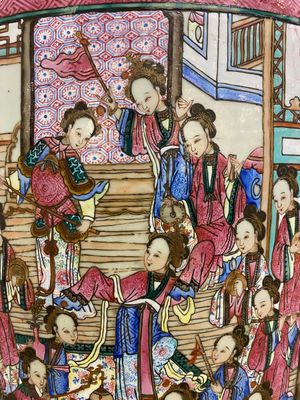 Paire de très grands vases en porcelaine de Chine famille rose, 19ème — photo 15