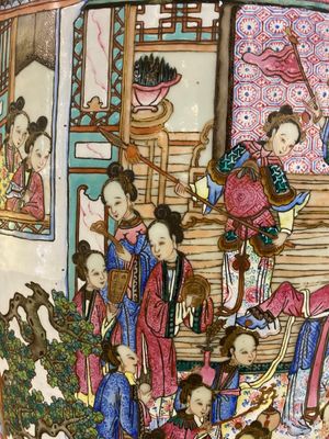 Paire de très grands vases en porcelaine de Chine famille rose, 19ème — photo 18