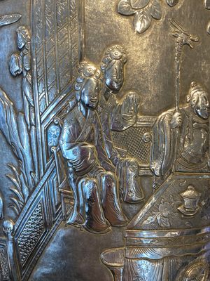 Paire de vases en argent à décor de l'anniversaire de Guo Ziyi, Chine, marque de Qingyun 慶雲, 19ème — photo 26