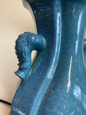 Paire de vases en porcelaine de Chine à émail œuf de rouge-gorge, 18/19ème — photo 4