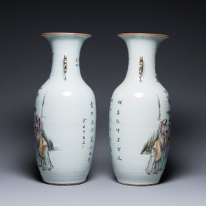 Paire de vases en porcelaine de Chine famille rose, signés Yu Yongfeng 余永豐, datés 1922 — photo 2