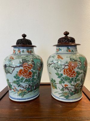 Paire de vases en porcelaine de Chine famille verte à décor de faisans, Kangxi — photo 4