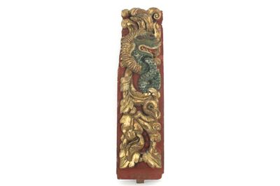 Panneau à dragon d'une gondole, chinoiserie, Venise, 1680