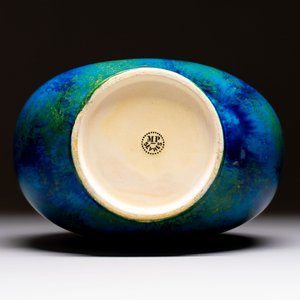 Paul Millet (1870-1950) for Sèvres: A fine blue, turquoise and yellow flambé-glazed bottle vase, late 19th C. — photo 6