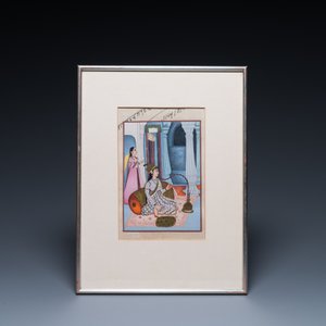 Persian and Indian school: eight miniatures with figurative designs and three portrait miniatures, 19/20th C. — photo 9
