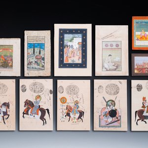 Persian and Indian school: ten miniatures with figurative designs and a view on the tomb of Akbar the Great, 19/20th C. — photo 1